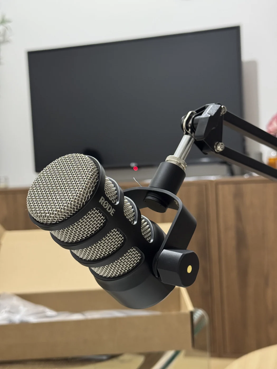 Microphone de prise de parole — coulisses prises au téléphone